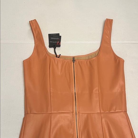 n:PHILANTHROPY NUEVO VEGAN LEATHER MINI DRESS IN CAMEL SIZE M - Picture 10 of 16